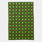 Grün Rot Gelb Polka-Punkte-Design Geschirrtuch (Vertikal)