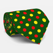 Grün Rot Gelb Polka-Punkte-Design Krawatte (Gerollt)