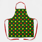 Grün Rot Gelb Polka-Punkte-Design Schürze (Vorderseite)
