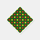 Grün Rot Gelb Polka-Punkte-Design Serviette (Ecke)