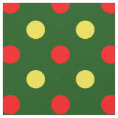 Grün Rot Gelb Polka-Punkte-Design Stoff (Nahaufnahme)