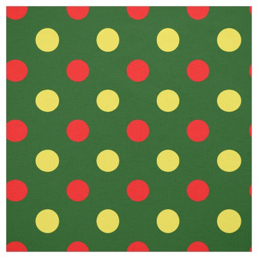 Grün Rot Gelb Polka-Punkte-Design Stoff (Muster)