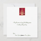 Grün, Rot, Gold Weihnachtsbaum Weihnachtskarte Feiertagskarte (Rückseite)