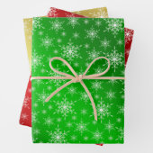 grün, rot, gold, Weihnachtspapier, Winter+Patt, me Geschenkpapier Set (Beispiel)