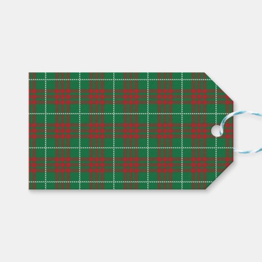 Grün & Rot Kariert Geschenkanhänger (Vorderseite (Horizontal))