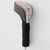 Grün-Rot kariert gestreift cremefarben Golf Headcover (angewinkelt)