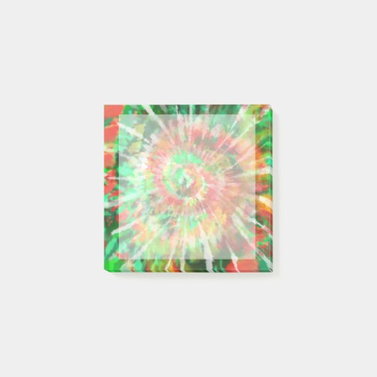 Grün, Rot, Orange-Gefärbte Krawatte Post-it Klebezettel (Vorderseite)