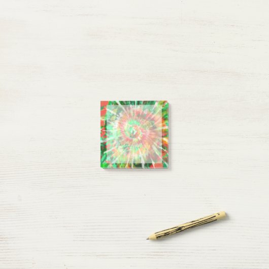 Grün, Rot, Orange-Gefärbte Krawatte Post-it Klebezettel (Auf Schreibtisch)