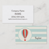 Grün, Rot, Orange Heißluftballon Visitenkarte (Vorne/Hinten)