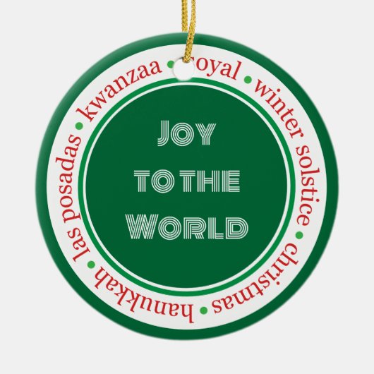 Grün/Rot-Ornament Keramik Ornament (Vorne)