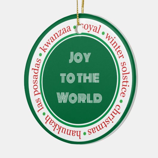 Grün/Rot-Ornament Keramik Ornament (Links)