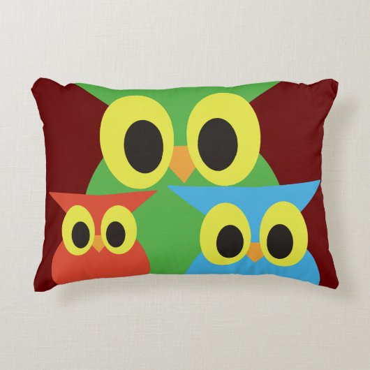 Grün, Rot und Blau Dekokissen (Vorderseite)