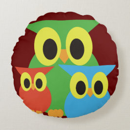 Grün, Rot und Blau Rundes Kissen