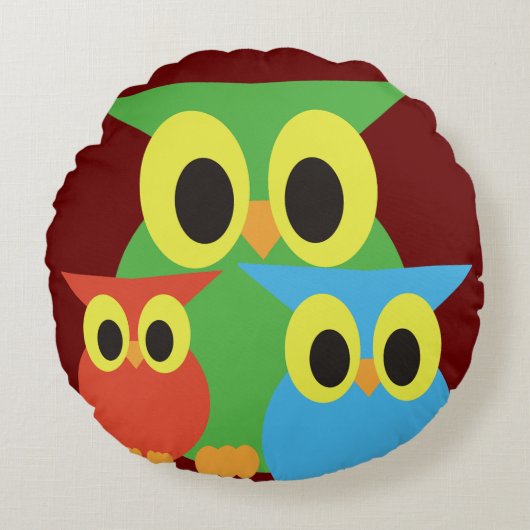 Grün, Rot und Blau Rundes Kissen (Vorderseite)