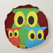Grün, Rot und Blau Rundes Kissen (Rückseite)