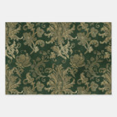 Grün, Rot und Gold Imitate Blumenweihe Weihnachten Geschenkpapier Set (Vorderseite 3)