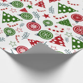 Grün & Rot Weihnachten Geschenkpapier (Ecke)