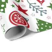 Grün & Rot Weihnachten Geschenkpapier (Rolleneckpunkt)