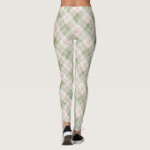Grün Röte Pink Kariert Gestreift Leggings (Rückseite)