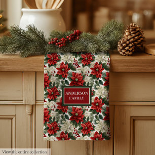 Grün & Rote Poinsettia Handtuch Elegantes Weihnach