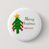 Grün rote Weihnachtsbaum fröhliche Weihnachtsnacht Button (Vorderseite)