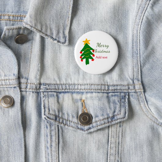 Grün rote Weihnachtsbaum fröhliche Weihnachtsnacht Button (Beispiel)
