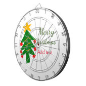 Grün rote Weihnachtsbaum fröhliche Weihnachtsnacht Dartscheibe (Vorderseite rechts)
