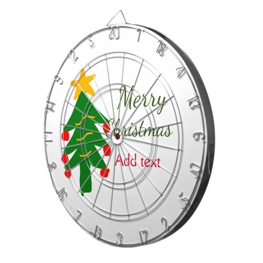 Grün rote Weihnachtsbaum fröhliche Weihnachtsnacht Dartscheibe (Vorderseite rechts)