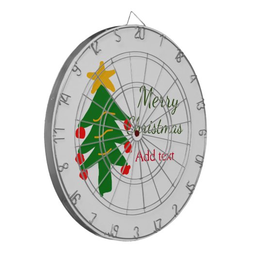 Grün rote Weihnachtsbaum fröhliche Weihnachtsnacht Dartscheibe (Vorderseite Links)