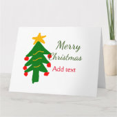 Grün rote Weihnachtsbaum fröhliche Weihnachtsnacht Karte (Vorderseite)