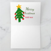 Grün rote Weihnachtsbaum fröhliche Weihnachtsnacht Karte (Innenseite)