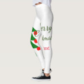 Grün rote Weihnachtsbaum fröhliche Weihnachtsnacht Leggings (Links)