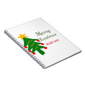 Grün rote Weihnachtsbaum fröhliche Weihnachtsnacht Notizblock (Rechte Seite)