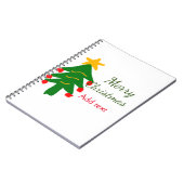 Grün rote Weihnachtsbaum fröhliche Weihnachtsnacht Notizblock (Linke Seite)