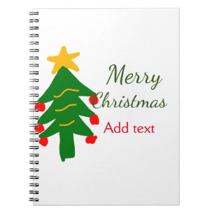 Grün rote Weihnachtsbaum fröhliche Weihnachtsnacht Notizblock