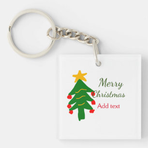 Grün rote Weihnachtsbaum fröhliche Weihnachtsnacht Schlüsselanhänger