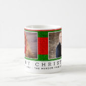Grün rote Weihnachtsfamilie FotoCollage Kaffeetasse (Mittel)