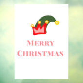 Grün roter Hut frohe Weihnachtsnamen hinzufügen Fensteraufkleber (Blatt 3)