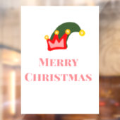 Grün roter Hut frohe Weihnachtsnamen hinzufügen Fensteraufkleber (Blatt 2)