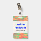 Grün, rotes Aquarell Ähnliches abstraktes Muster; Ausweis (Back with Clip)