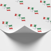 Grün-rotes italienisches Flaggenmuster Geschenkpapier (Ecke)