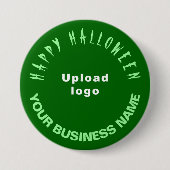 Grün rund gestyltes Business Halloween Button (Vorderseite)