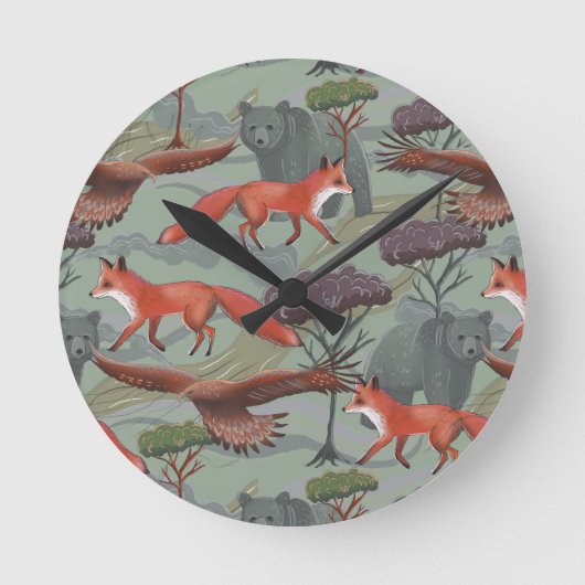 Grün Runde Wanduhr (Vorderseite)