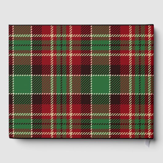 grün Rustic Scottish Tartan Wedding Gästebuch (Rückseite)