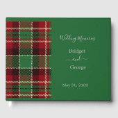 grün Rustic Scottish Tartan Wedding Gästebuch (Vorderseite)