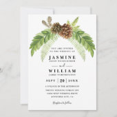 Grün Rustikal Elegant Modern QR-Code Hochzeit Einladung (Vorderseite)