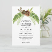 Grün Rustikal Elegant Modern QR-Code Hochzeit Einladung (Stehend Vorderseite)