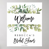 Grün rustikales Brautparty Begrüßungszeichen Poster (Vorne)