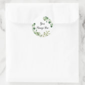 Grün Rustikales Grün Runder Aufkleber (Tasche)