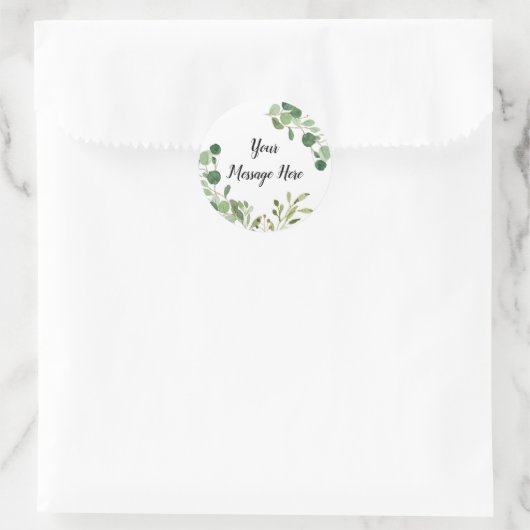 Grün Rustikales Grün Runder Aufkleber (Tasche)